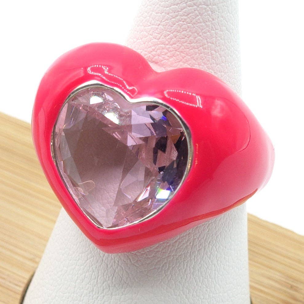 BROOK ~ CHUNKY - beautiful fun Enamel Heart Ring