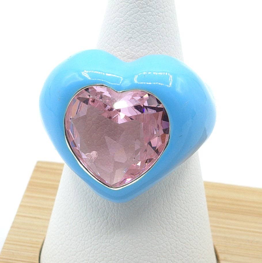 BROOK ~ CHUNKY - beautiful fun Enamel Heart Ring