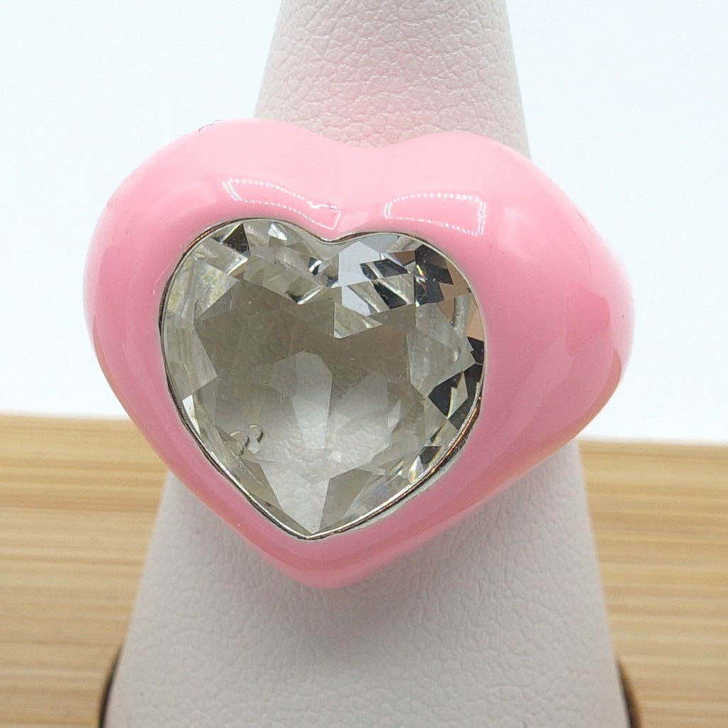 BROOK ~ CHUNKY - beautiful fun Enamel Heart Ring