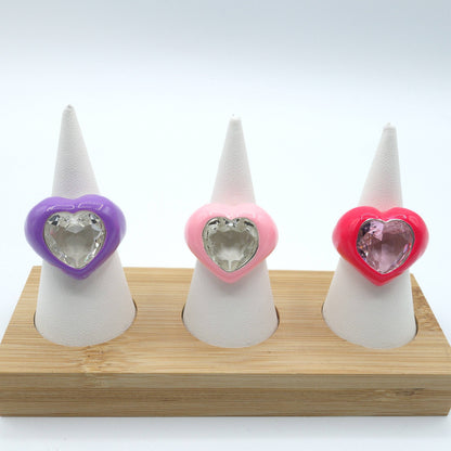 BROOK ~ CHUNKY - beautiful fun Enamel Heart Ring